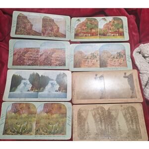 Antique Stereoview 17 Card Lot Keystone Grand Canyon Yosemite Scenic Views
